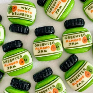 Mini Green Tea Almond Jam Fridge Magnet