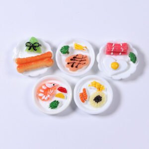 5 Pcs Random Resin food charms Plates
