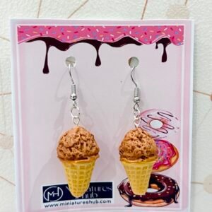 Miniature Chocolate Ice Cream Earrings