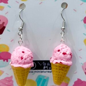 Miniature Strawberry Ice Cream Earrings